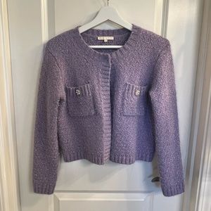 Maje Purple Knit Cardigan